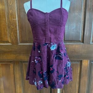 Free People Floral Purple Romper